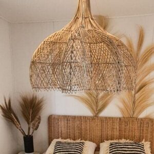 מנורת פרח פתוח מראטן טבעי L - קוטר 60 ס"מ