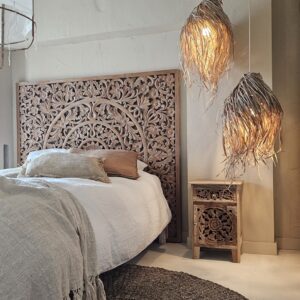 מנורת תליה "שאגי"  מרפייה טבעית - אורך 70 +- ס"מ