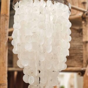 גוף תאורה מצדפות קפיז בגוון פנינה – אורך 60 +- ס"מ