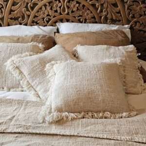 ציפת כרית 100% פשתן עם פרנזים עדינים